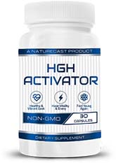 A bottle of HGH Activator dietary supplement