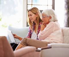 Image of an older woman and young woman